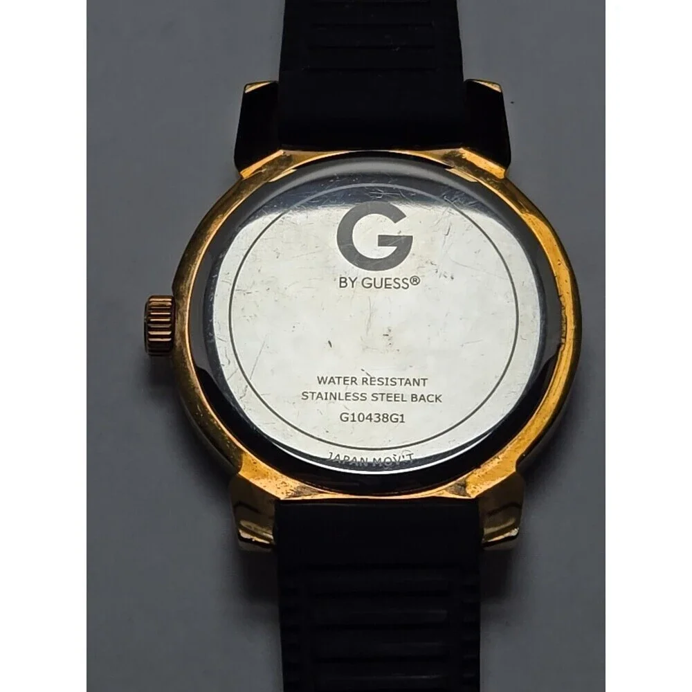 Mens G by GUESS  Black Rose Gold Watch G10438G1 New Battery